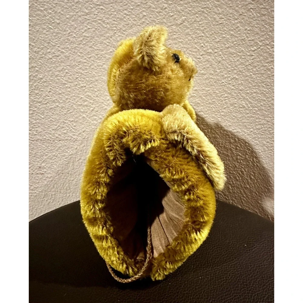 Vintage Mohair Child Teddy Bear Brown Hand Muff 11" Tall Joint Head Antique OOAK - Picture 4 of 10